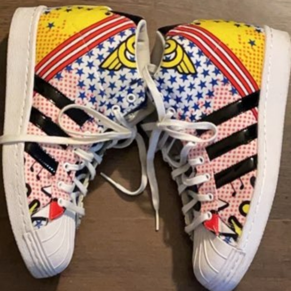 Adidas Rita Ora Superstars, Size 10, colorful